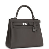 Pre-owned Hermes Kelly Retourne 28 Etain Togo Palladium Hardware - Thumbnail View 2