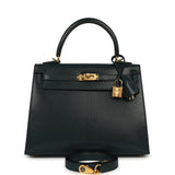 Hermes Kelly Sellier 25 Vert Cypress Chevre Chamkila Gold Hardware - Thumbnail View 1