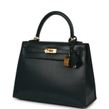 Hermes Kelly Sellier 25 Vert Cypress Chevre Chamkila Gold Hardware - Thumbnail View 5