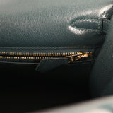 Hermes Kelly Sellier 25 Vert Cypress Chevre Chamkila Gold Hardware - Thumbnail View 9