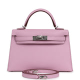 Hermes Kelly Sellier 20 Mauve Sylvestre Epsom Palladium Hardware - Thumbnail View 1