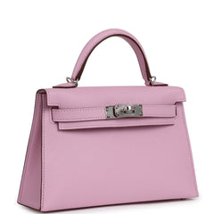 Hermes Kelly Sellier 20 Mauve Sylvestre Epsom Palladium Hardware