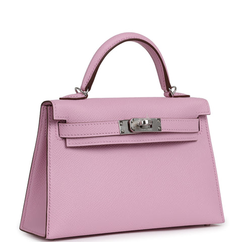 Hermes Kelly Sellier 20 Mauve Sylvestre Epsom Palladium Hardware
