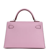 Hermes Kelly Sellier 20 Mauve Sylvestre Epsom Palladium Hardware - Thumbnail View 4