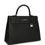 Pre-owned Hermes Kelly Sellier 35 Black Epsom Palladium Hardware - Thumbnail View 2