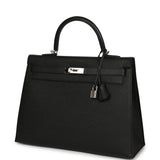 Pre-owned Hermes Kelly Sellier 35 Black Epsom Palladium Hardware - Thumbnail View 5