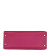 Pre-owned Hermes Kelly Sellier 28 Rose Poupre Ostrich Palladium Hardware - Thumbnail View 6