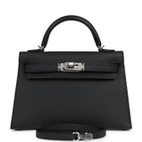 Hermes Kelly Sellier 20 Black Epsom Palladium Hardware - Thumbnail View 1
