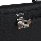 Hermes Kelly Sellier 20 Black Epsom Palladium Hardware - Thumbnail View 7