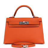 Hermes Kelly Sellier 20 Tangerine Epsom Palladium Hardware - Thumbnail View 1