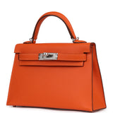 Hermes Kelly Sellier 20 Tangerine Epsom Palladium Hardware - Thumbnail View 5