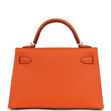 Hermes Kelly Sellier 20 Tangerine Epsom Palladium Hardware - Thumbnail View 4
