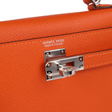 Hermes Kelly Sellier 20 Tangerine Epsom Palladium Hardware - Thumbnail View 7