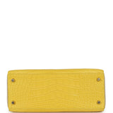Hermes Special Order (HSS) Kelly Retourne 28 Mimosa, Beton Matte Alligator Brushed Gold Hardware - Thumbnail View 6