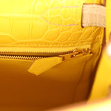 Hermes Special Order (HSS) Kelly Retourne 28 Mimosa, Beton Matte Alligator Brushed Gold Hardware - Thumbnail View 9