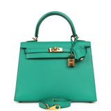 Pre-owned Hermes Kelly Sellier 25 Vert Jade Epsom Gold Hardware - Thumbnail View 1