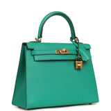 Pre-owned Hermes Kelly Sellier 25 Vert Jade Epsom Gold Hardware - Thumbnail View 2