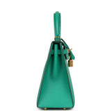 Pre-owned Hermes Kelly Sellier 25 Vert Jade Epsom Gold Hardware - Thumbnail View 3
