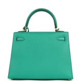 Pre-owned Hermes Kelly Sellier 25 Vert Jade Epsom Gold Hardware - Thumbnail View 4