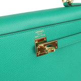 Pre-owned Hermes Kelly Sellier 25 Vert Jade Epsom Gold Hardware - Thumbnail View 7