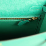 Pre-owned Hermes Kelly Sellier 25 Vert Jade Epsom Gold Hardware - Thumbnail View 8