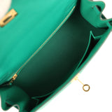 Pre-owned Hermes Kelly Sellier 25 Vert Jade Epsom Gold Hardware - Thumbnail View 9