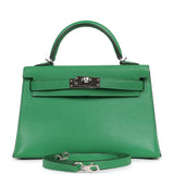 Pre-owned Hermes Kelly Sellier 20 Bambou Chevre Mysore Palladium Hardware - Thumbnail View 1