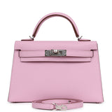 Hermes Kelly Sellier 20 Mauve Sylvestre Epsom Palladium Hardware - Thumbnail View 1
