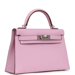Hermes Kelly Sellier 20 Mauve Sylvestre Epsom Palladium Hardware