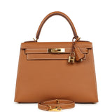 Pre-owned Hermes Kelly Sellier 28 Gold Epsom Gold Hardware - Thumbnail View 1