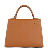 Pre-owned Hermes Kelly Sellier 28 Gold Epsom Gold Hardware - Thumbnail View 4