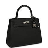 Hermes Kelly Sellier 25 Black Epsom Palladium Hardware - Thumbnail View 2