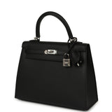 Hermes Kelly Sellier 25 Black Epsom Palladium Hardware - Thumbnail View 5