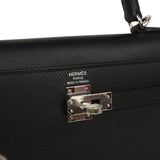 Hermes Kelly Sellier 25 Black Epsom Palladium Hardware - Thumbnail View 7