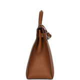 Pre-owned Hermes Kelly Sellier 42 Maxi Alezan Buffalo Palladium Hardware - Thumbnail View 3