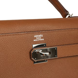 Pre-owned Hermes Kelly Sellier 42 Maxi Alezan Buffalo Palladium Hardware - Thumbnail View 7