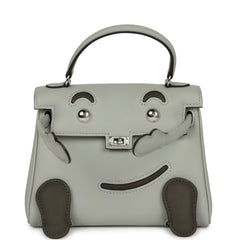 Hermes "Quelle Idolle" Kelly Doll Bleu Glacier, Vert Maquis Swift Palladium Hardware