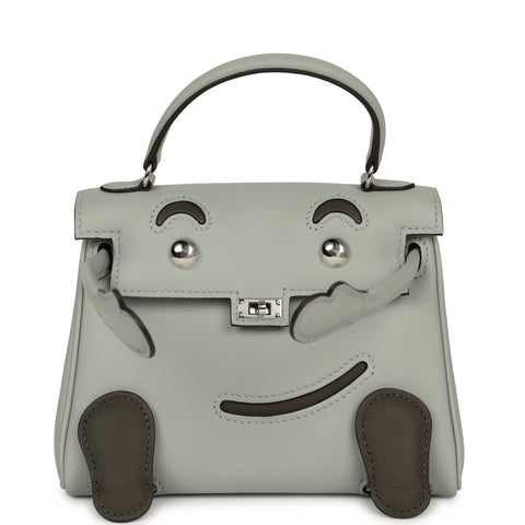 Hermes "Quelle Idolle" Kelly Doll Bleu Glacier, Vert Maquis Swift Palladium Hardware