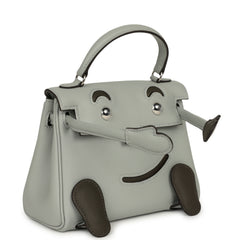 Hermes "Quelle Idolle" Kelly Doll Bleu Glacier, Vert Maquis Swift Palladium Hardware