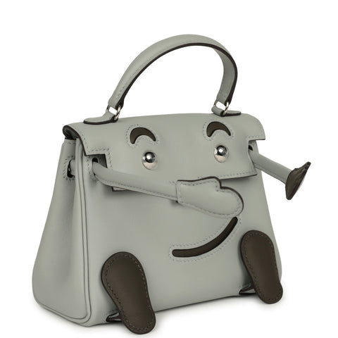 Hermes "Quelle Idolle" Kelly Doll Bleu Glacier, Vert Maquis Swift Palladium Hardware