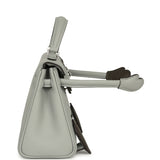 Hermes "Quelle Idolle" Kelly Doll Bleu Glacier, Vert Maquis Swift Palladium Hardware - Thumbnail View 3