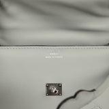 Hermes "Quelle Idolle" Kelly Doll Bleu Glacier, Vert Maquis Swift Palladium Hardware - Thumbnail View 7