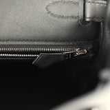 Hermes "Lettres Au Carre" Kelly Retourne 28 Black Swift and Ecru, Capucine, Bleu Indigo Toile De Camp Palladium Hardware - Thumbnail View 8