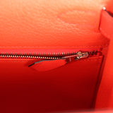 Hermes Kellygraphie Kelly Sellier 28 "Lettre M" Capucine, Bleu Obscur, Jaune Ambre Epsom, Sombrero, Chevre Mysore Palladium Hardware - Thumbnail View 9