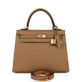 Hermes Kelly Sellier 25 Chai Epsom Gold Hardware - Thumbnail View 1