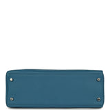 Pre-owned Hermes Ghillies Kelly Retourne 32 Bleu De Galice Swift, Grain D'H Palladium Hardware - Thumbnail View 6