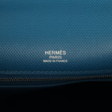 Pre-owned Hermes Ghillies Kelly Retourne 32 Bleu De Galice Swift, Grain D'H Palladium Hardware - Thumbnail View 7