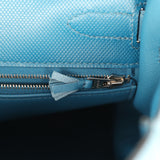 Pre-owned Hermes Ghillies Kelly Retourne 32 Bleu De Galice Swift, Grain D'H Palladium Hardware - Thumbnail View 9