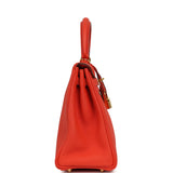 Pre-owned Hermes Kelly Retourne 25 Capucine Togo Gold Hardware - Thumbnail View 3