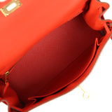 Pre-owned Hermes Kelly Retourne 25 Capucine Togo Gold Hardware - Thumbnail View 8